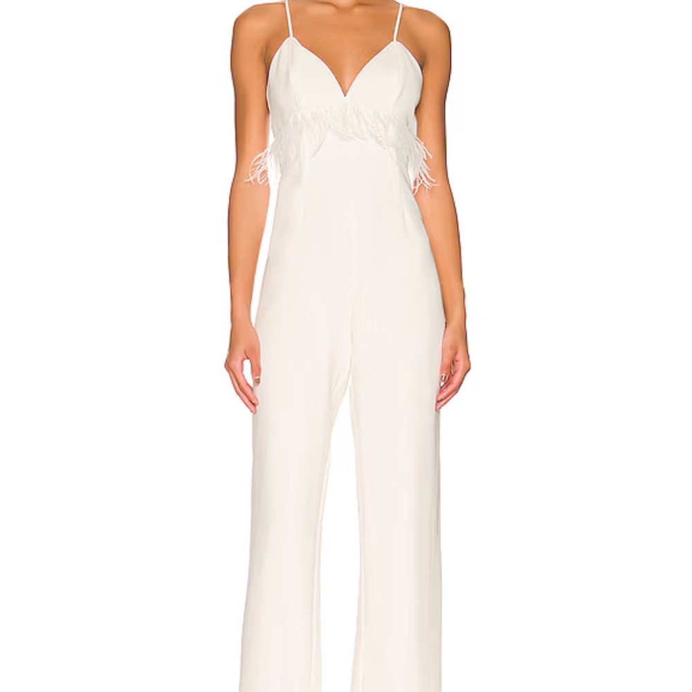 White Ostrich Romper (originally from Revolve)